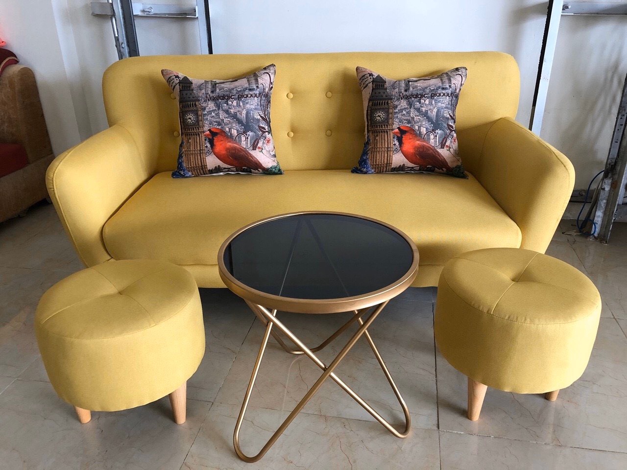 Bộ Sofa Văng  Màu Vàng Hải Phòng